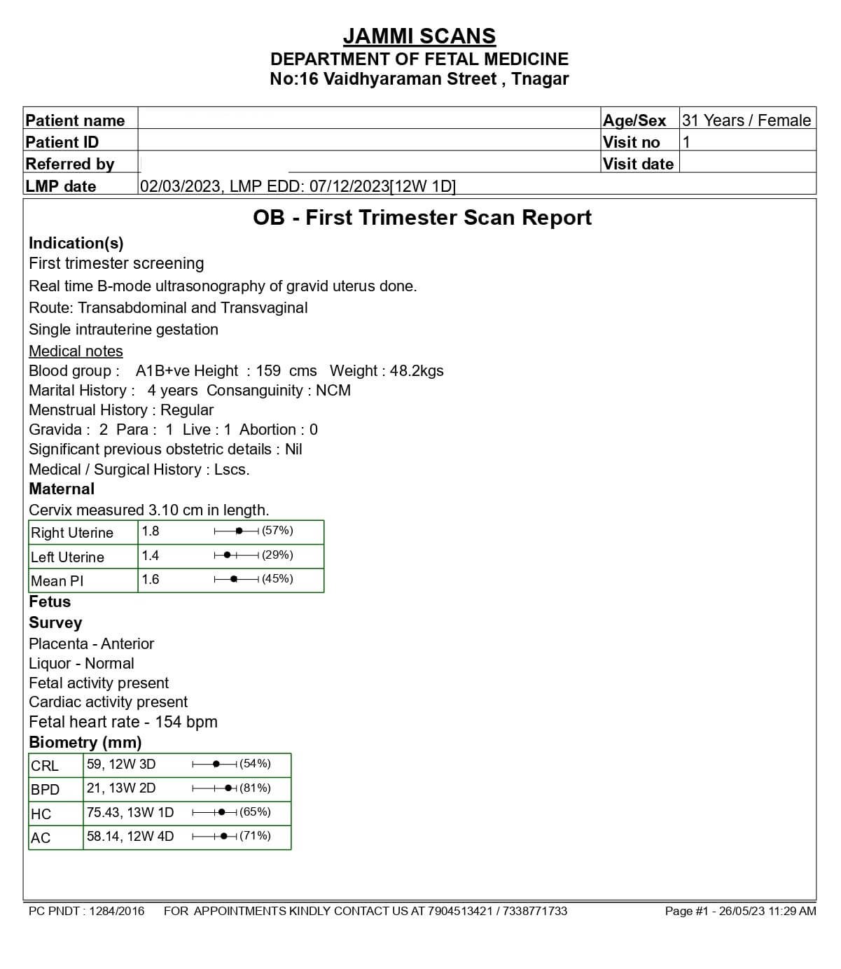 NORMAL NT REPORT