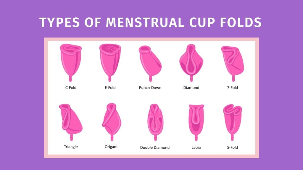 types of menstrual cup folds