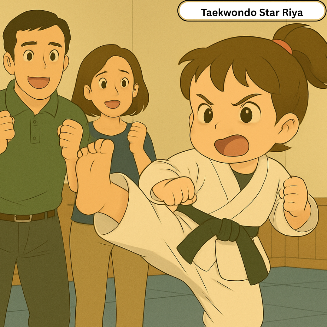Baby attends taekwondo classes.
