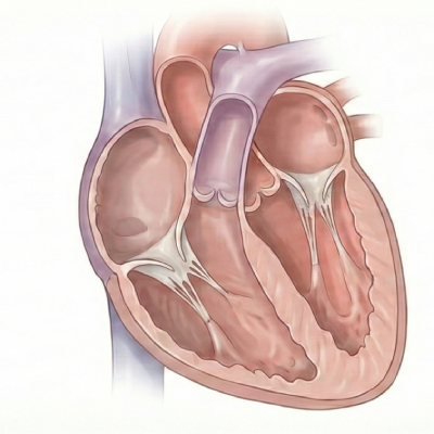 baby's heart for the four chambers, valves
