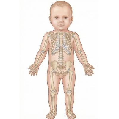 Ultrasound illustration for both arms and legs are present and well-formed
