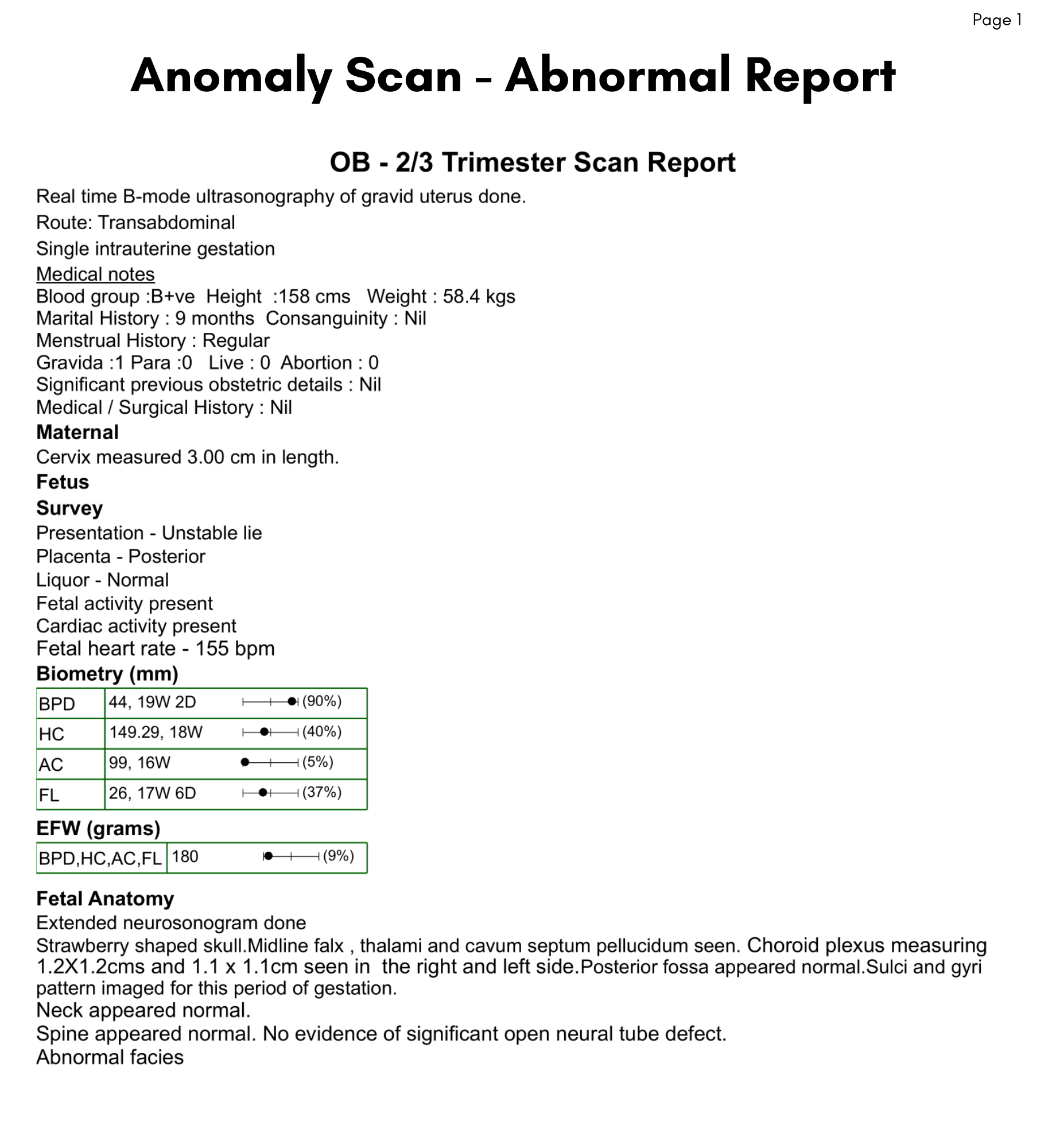 Abnormal Report Sample